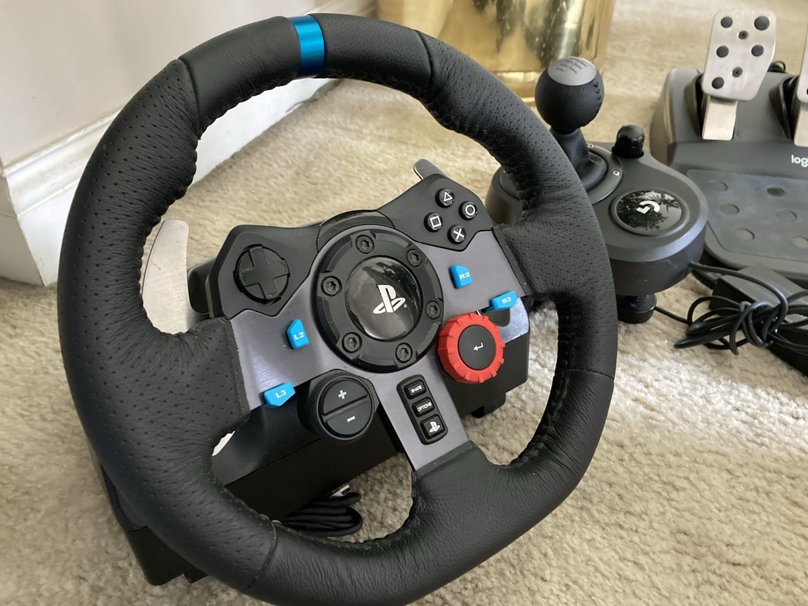 Logitech G29 Wheel Pedals Shifter Bundle Lot PS3 PS4 PC Tested Working EUC