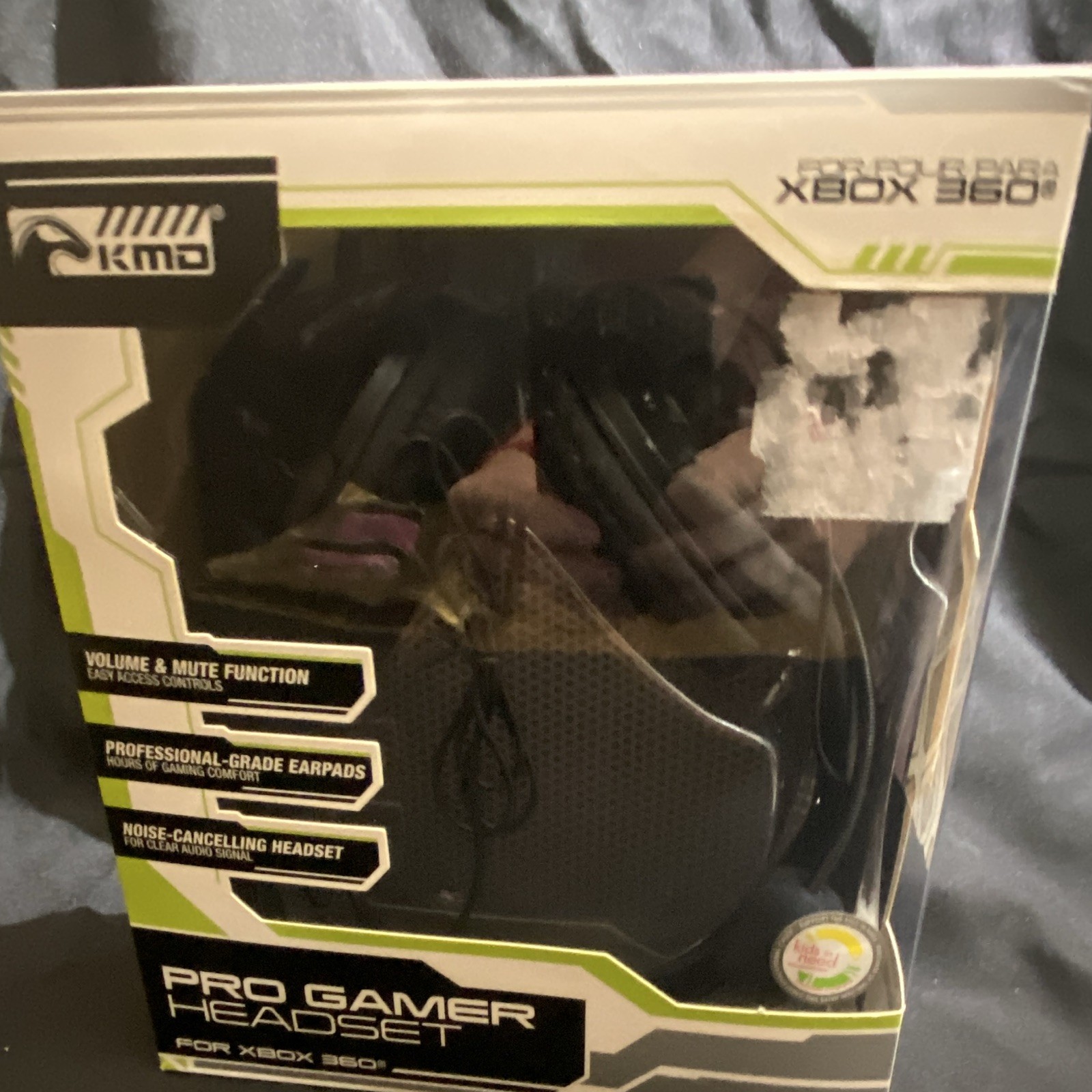 KMD Pro Gamer Headset for Xbox 360 Black Noise Canceling Mic Mute Volume