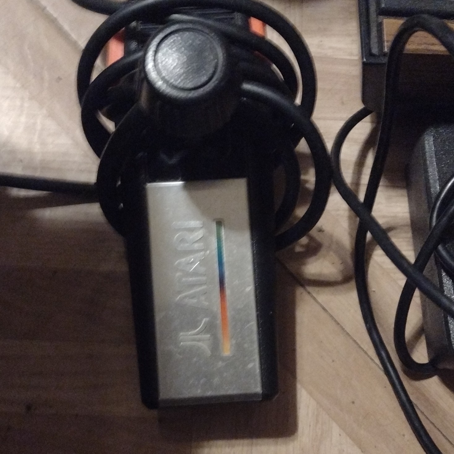 Atari 5200 Wired Controller Black/Silver Plastic 4 ft Cable for Console