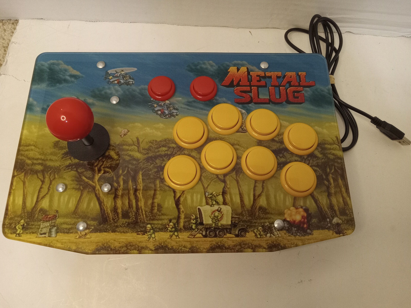 RAC-J500S-10 10 Buttons Arcade Joystick USB Wired Acrylic Panel Metal Slug PC