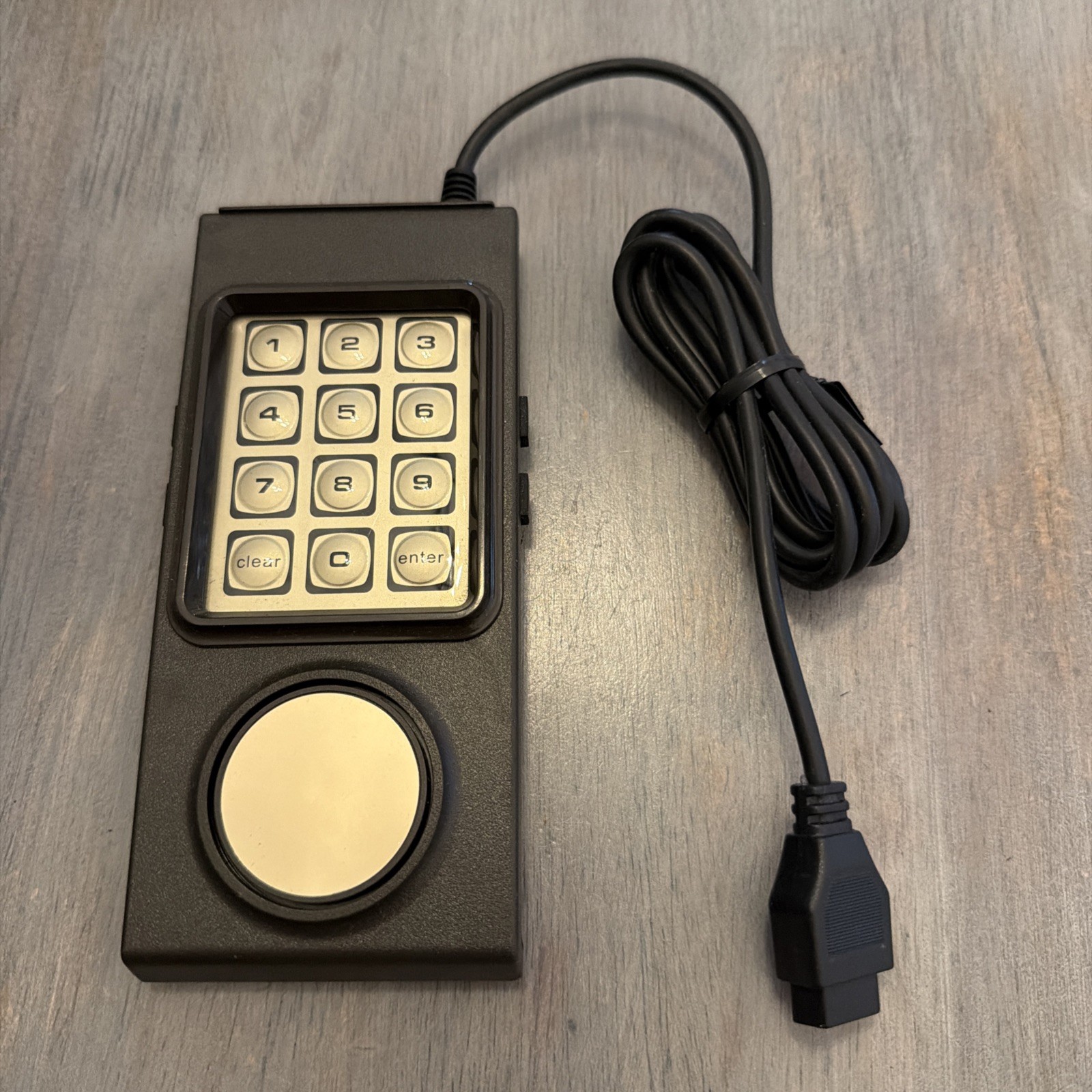 Original Mattel Intellivision Controller Brown Keypad Gold Disc OEM Untested