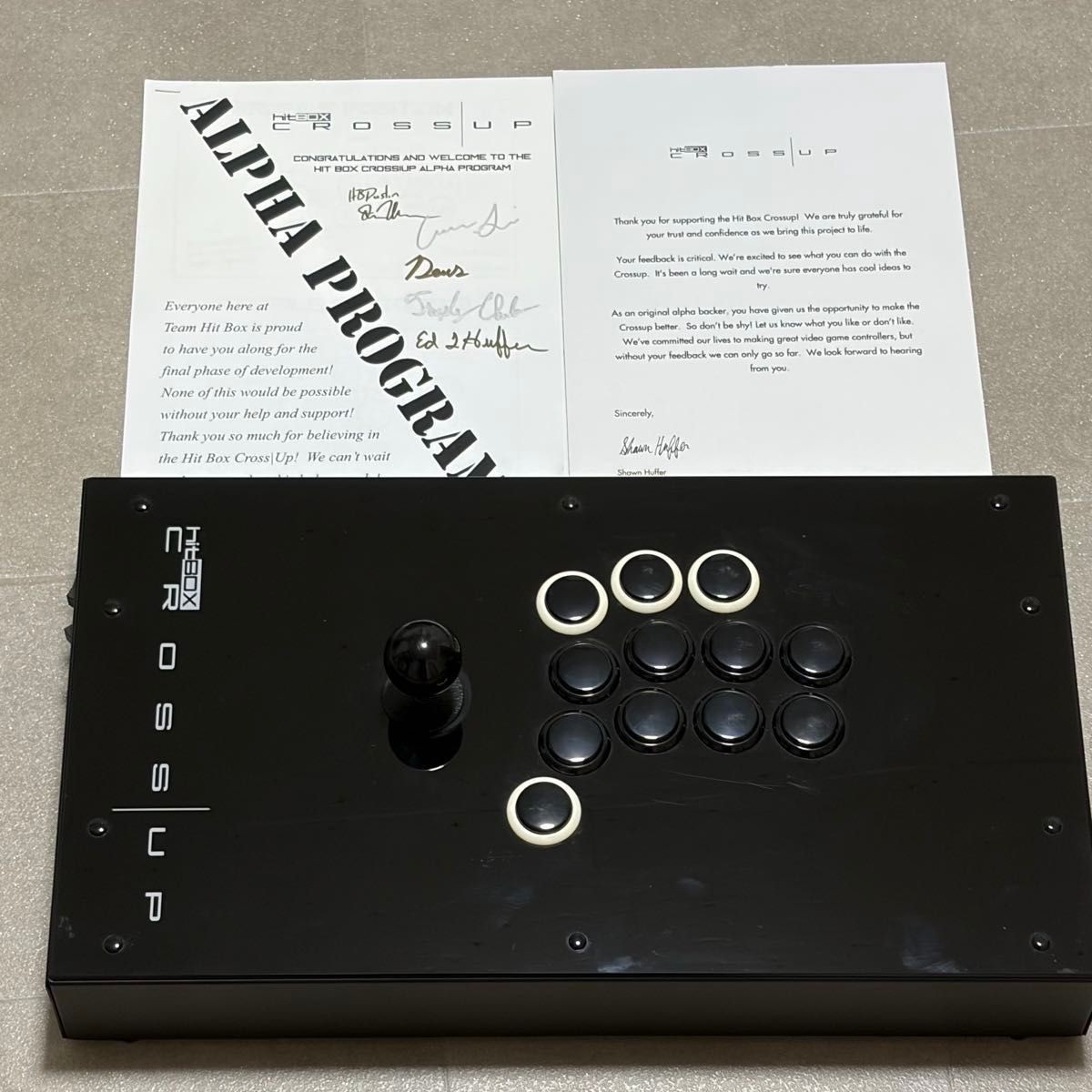 Hit Box Cross Up Alpha Program Arcade Controller Signed Rare Backpack PS4 PC
