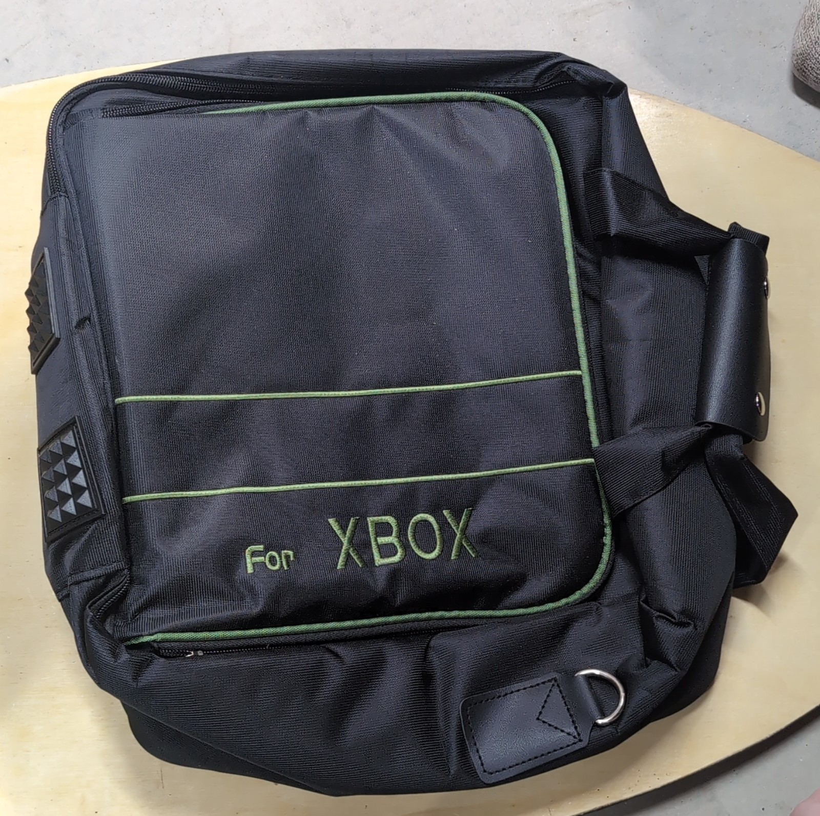 Black Green Padded Nylon Carry Shoulder Bag for Xbox Console New