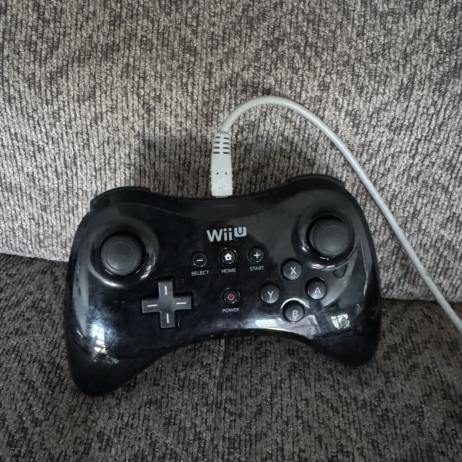Nintendo Wii U Pro Black Wireless Controller & OEM Charger WUP-005 Good Co Works