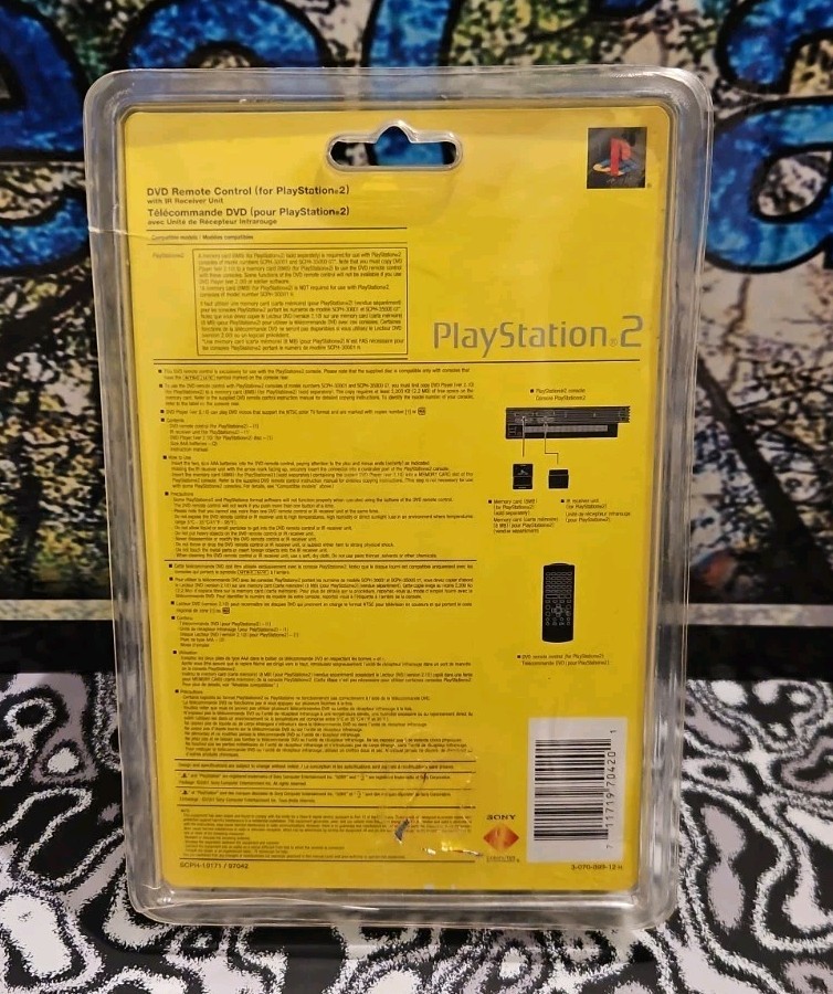 Sony PlayStation 2 DVD Remote Control Black Brand New Vintage