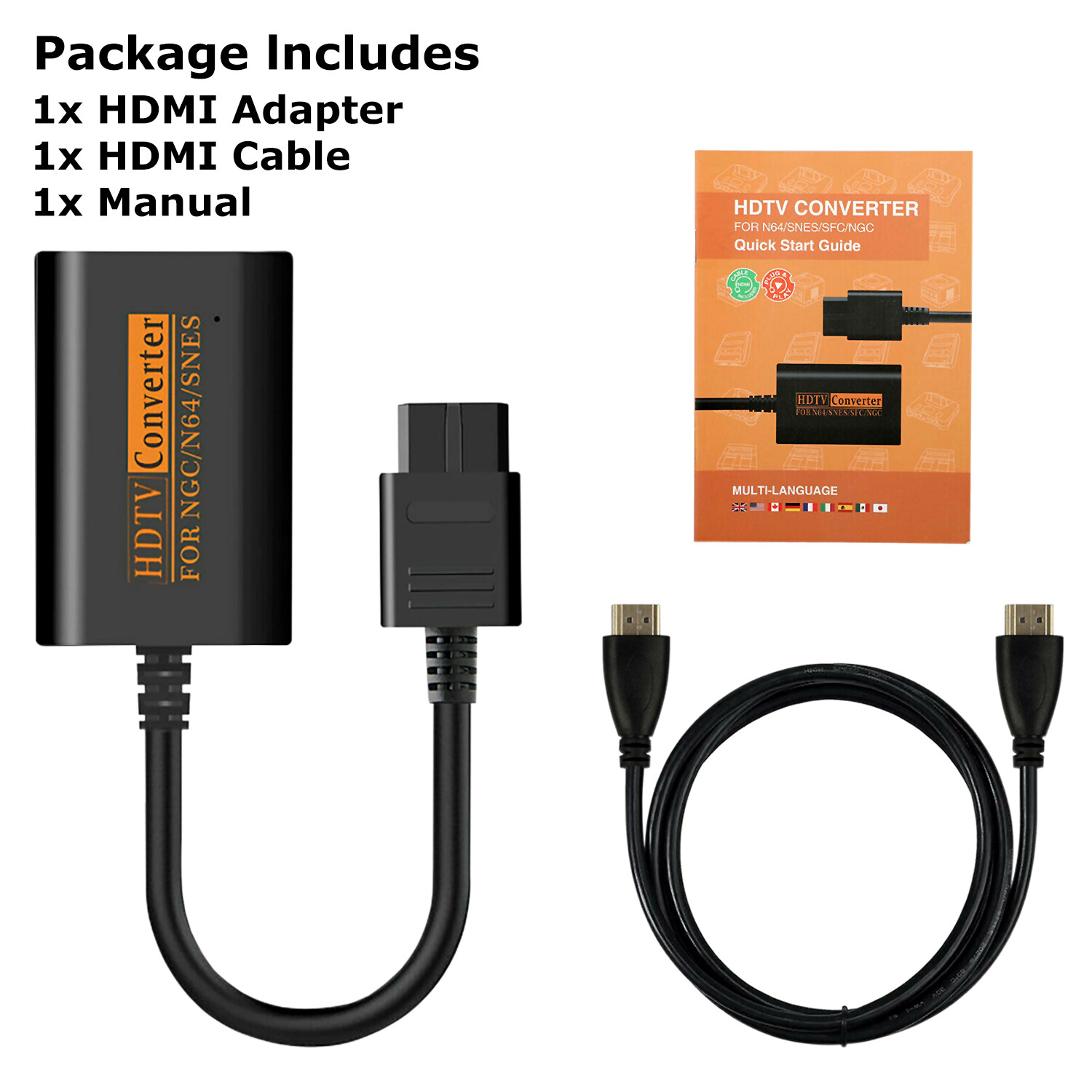 HDMI Adapter Converter w/ HD Cable for Nintendo 64/SNES/NGC/SFC Gamecube Console