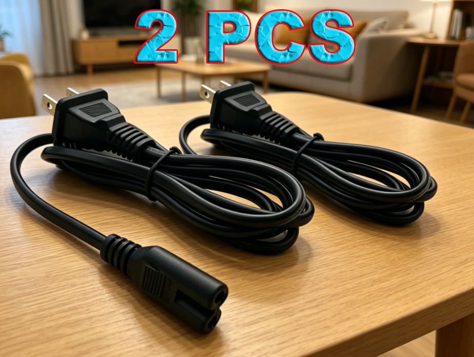 2 For Xbox One S/X Xbox Series X/S Sony PS4/PS4 Slim/PS3 AC Power Cord Cable-+*/