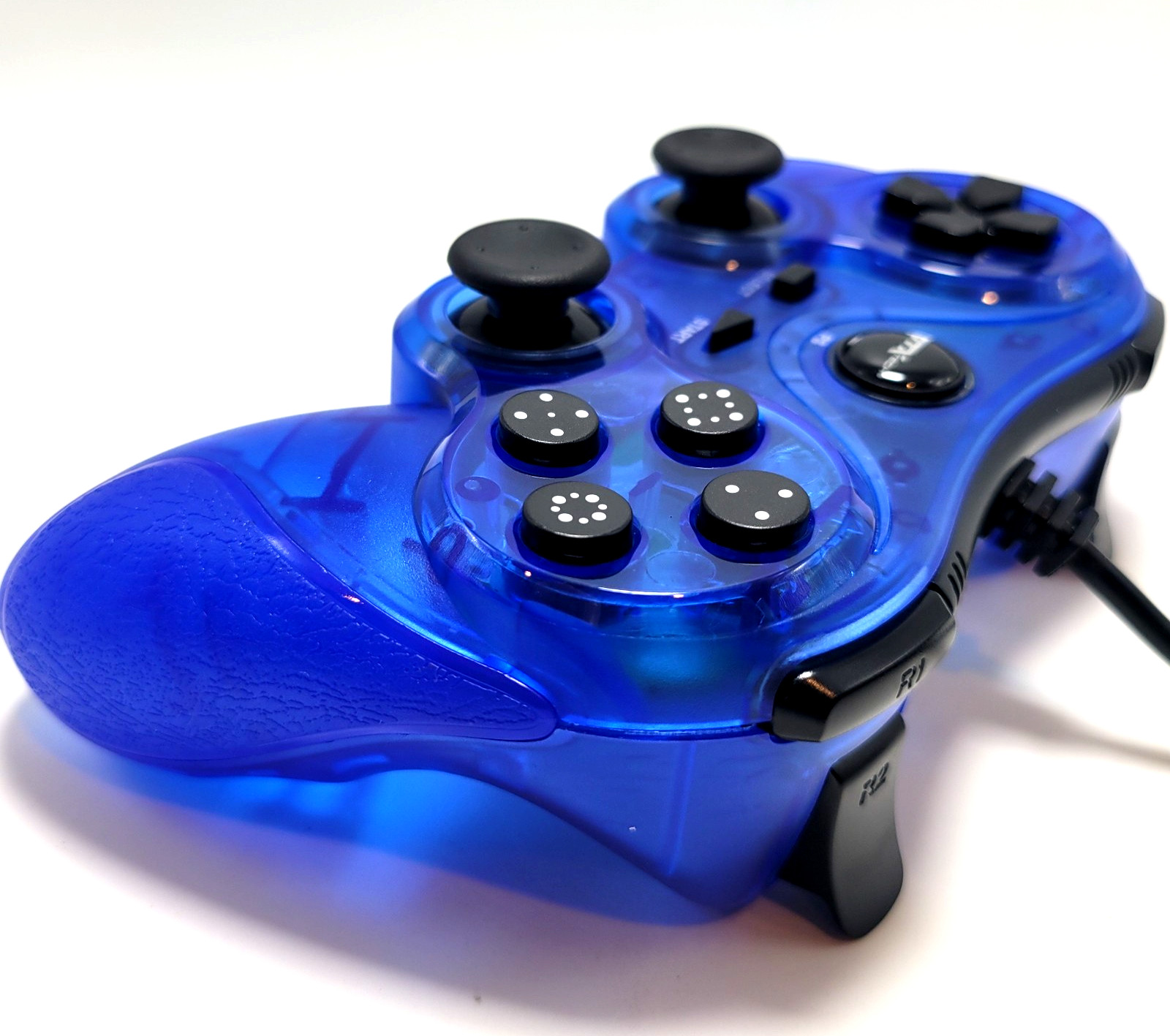PlayStation 3 Wired Controller for PS3 / PC / USB by TTX Tech – Clear Blue