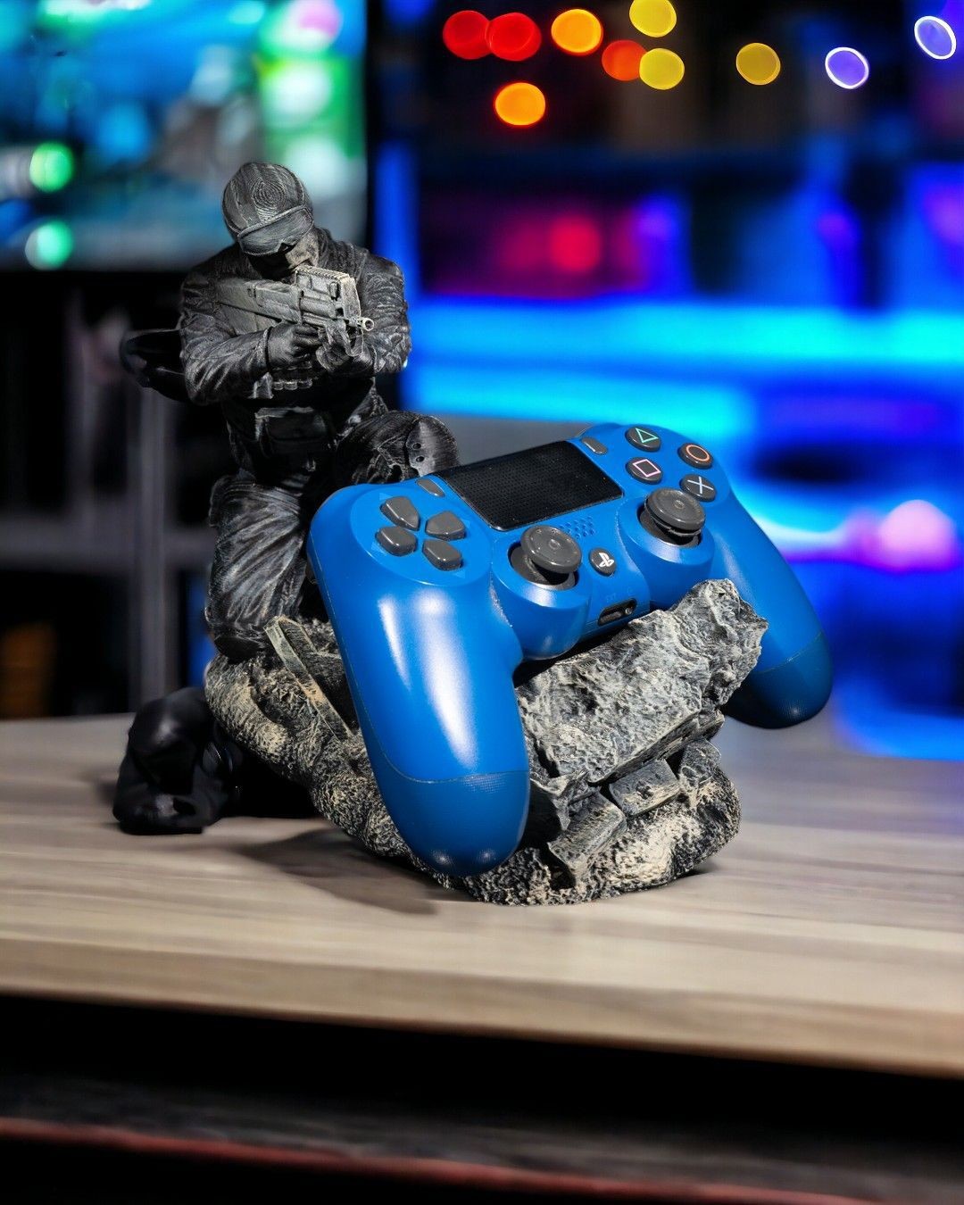 Barricade Soldier Controller Holder – 3D Printed Military Gaming Stand |