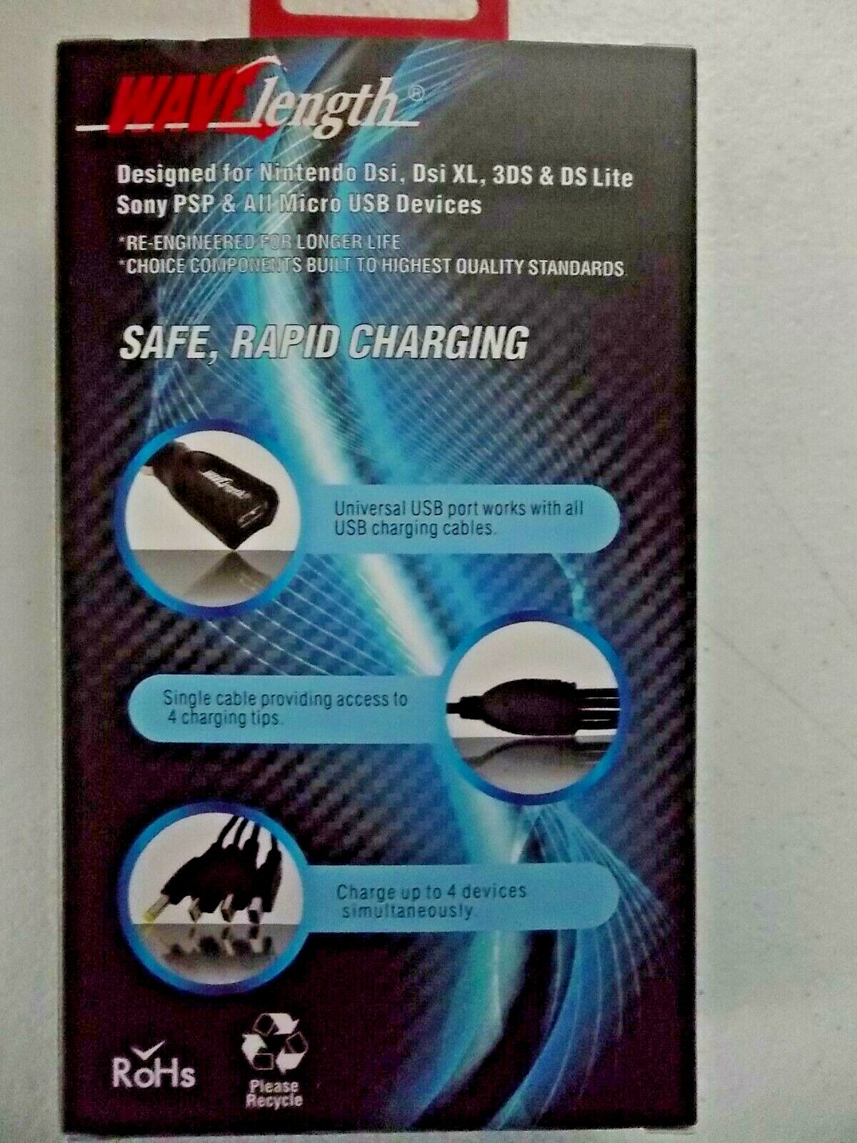 Wavelength Gaming Charger Multi Tip Micro USB Handheld Console Charger