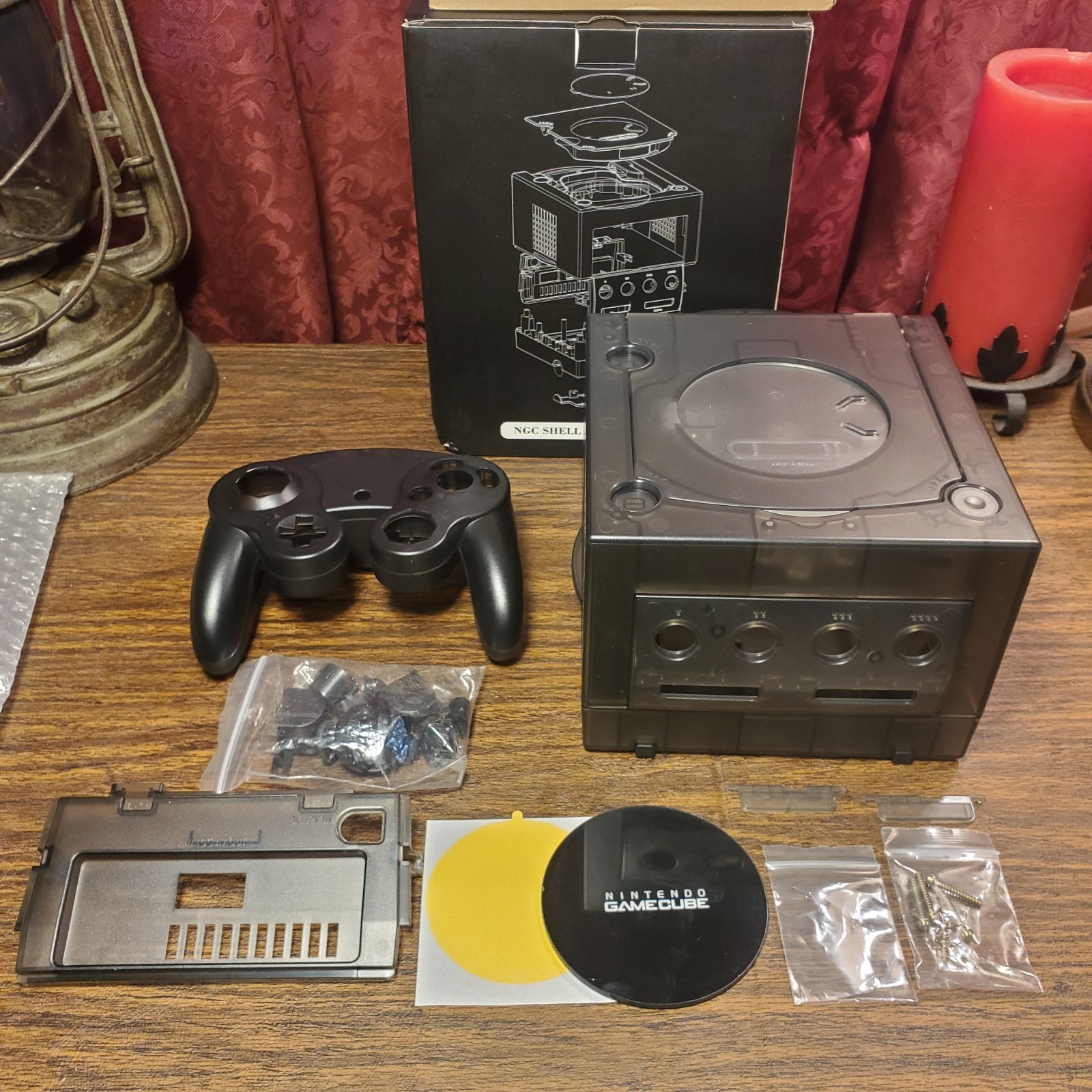 Gamecube NGC Replacement Shell Transparent Case & Controller Shell W/ Logo Cover