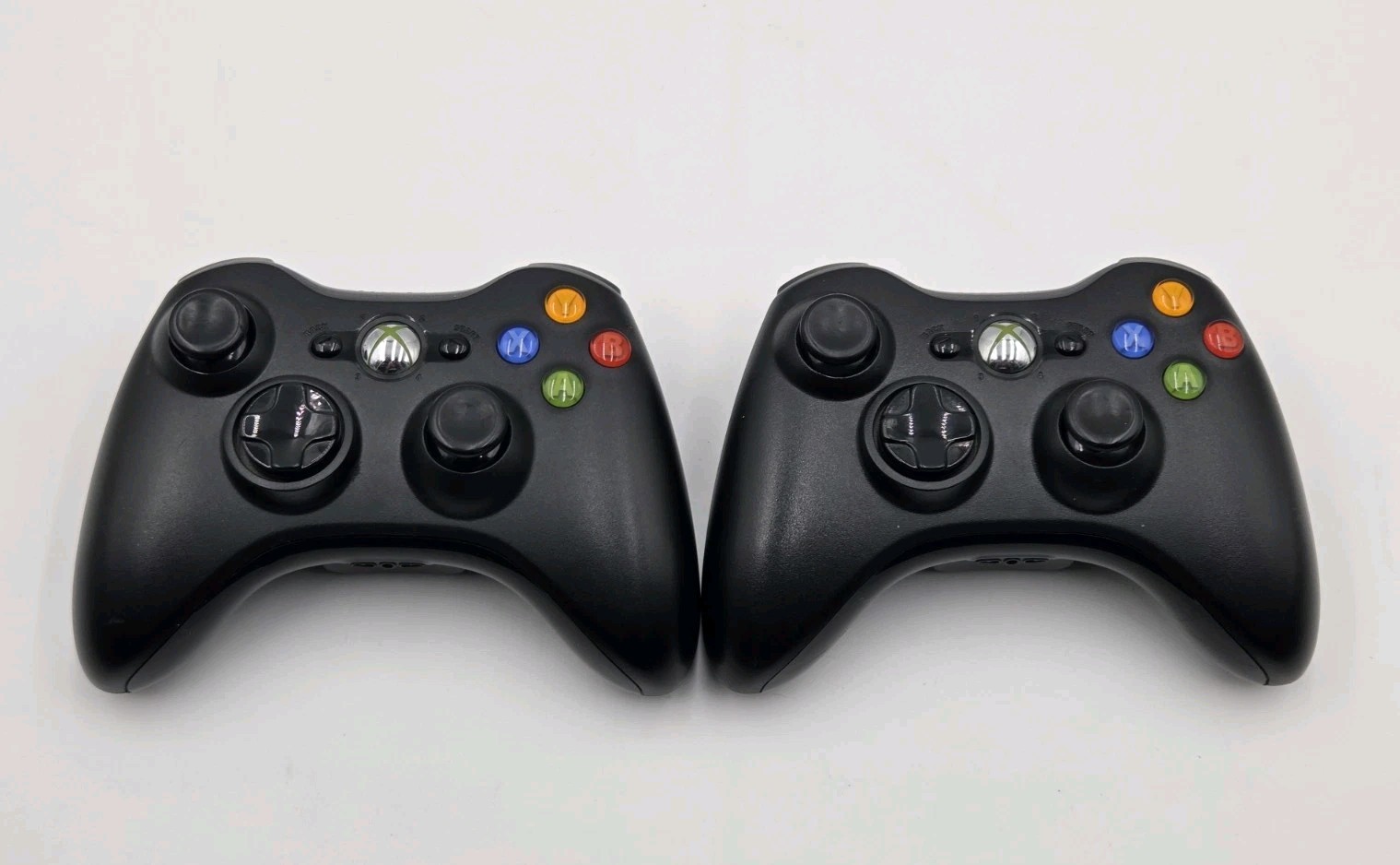 LOT OF 2 OEM Original Microsoft Xbox 360 Wireless Controllers 1403 & 1460 Black