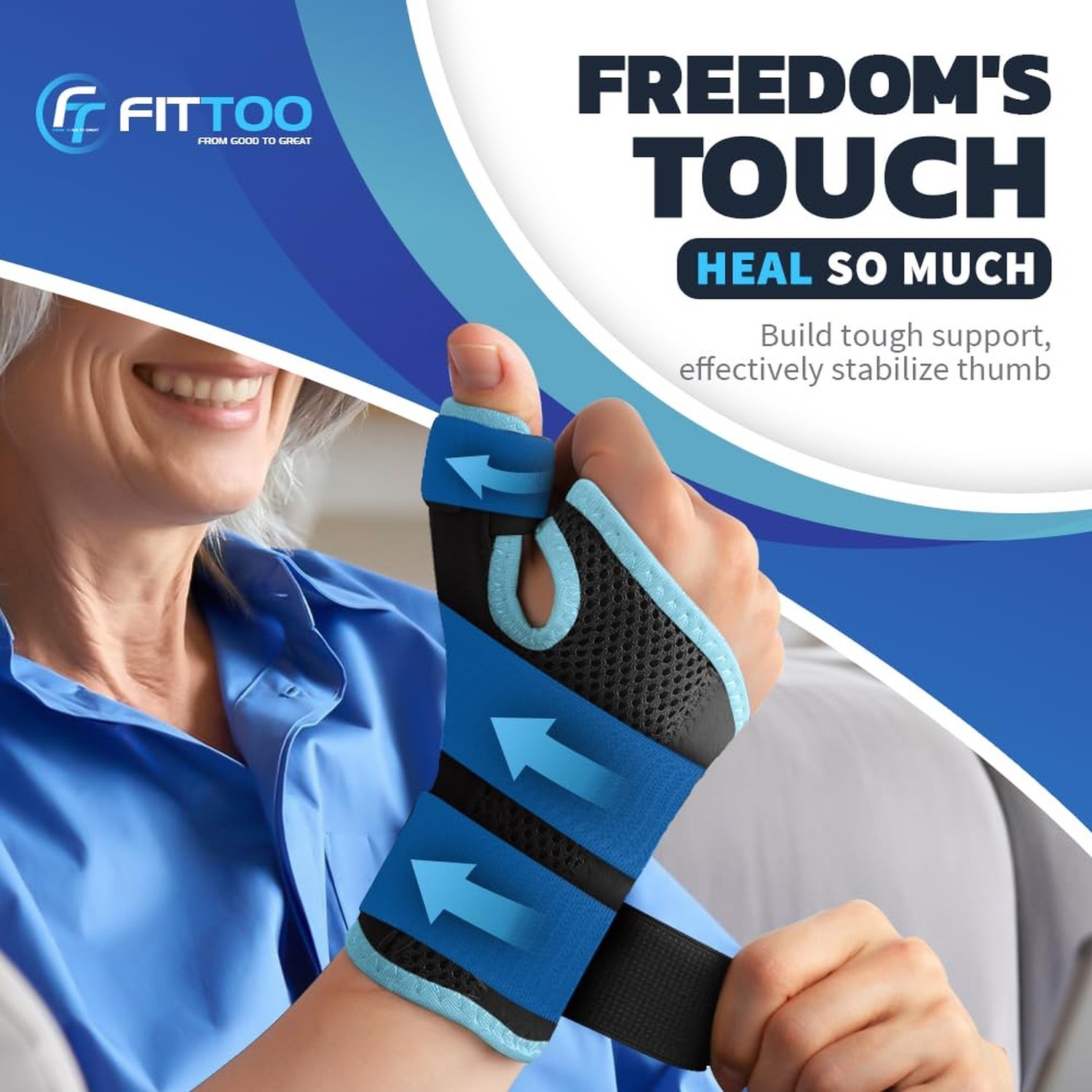 FITTOO Thumb & Wrist Brace for Men and Women -CMC Thumb Brace Spica Splint fo…