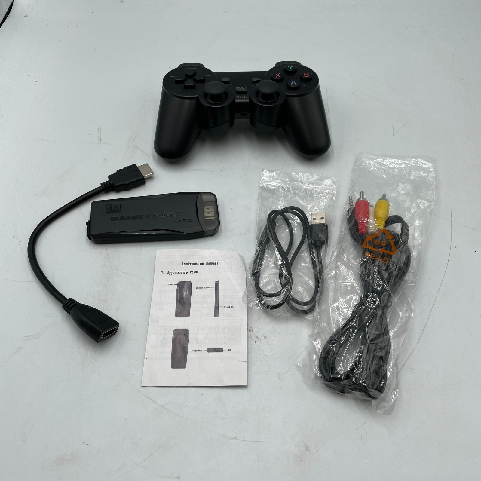 Black 2.4G Wireless Controller Handheld with Cables for Playstation Consoles