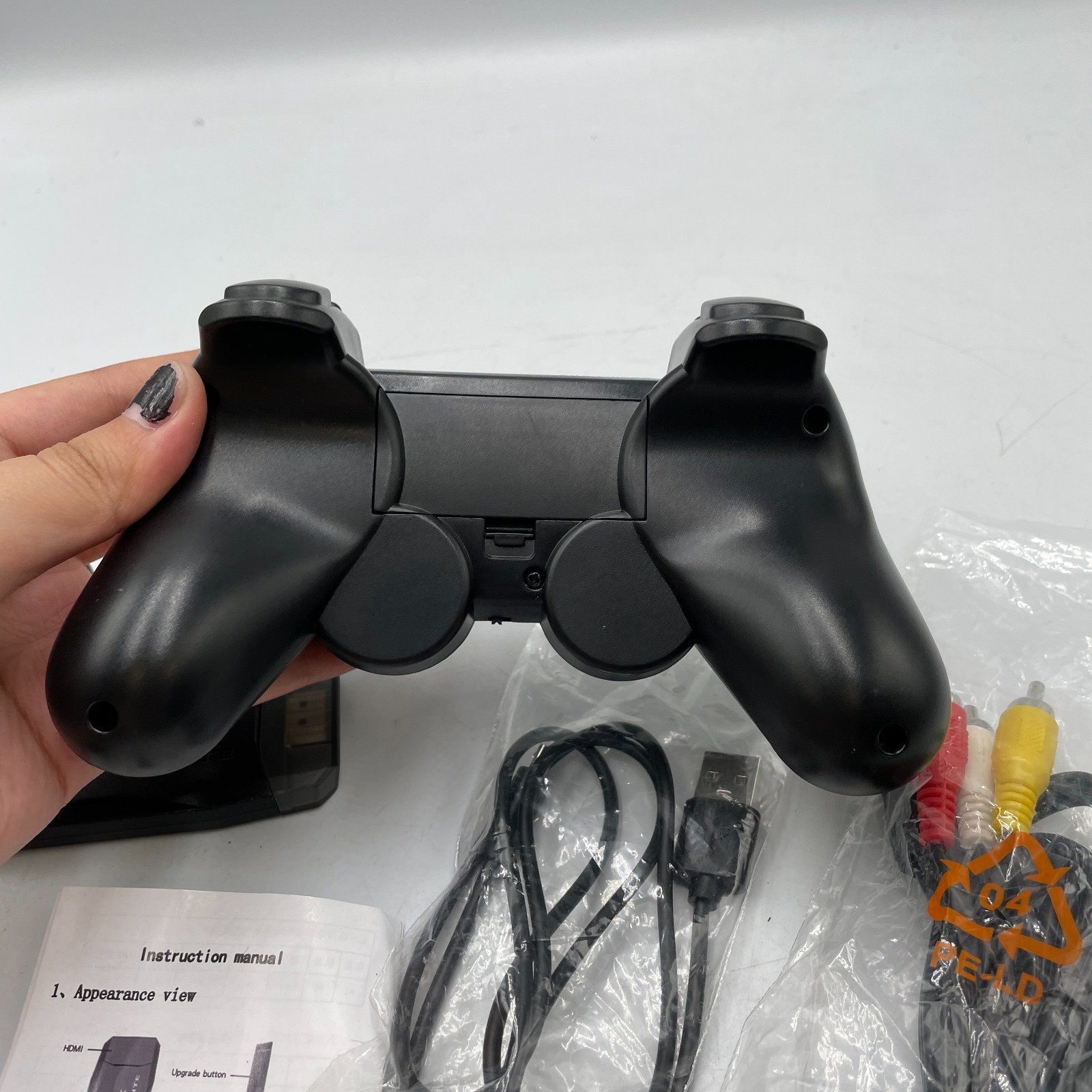 Black 2.4G Wireless Controller Handheld with Cables for Playstation Consoles