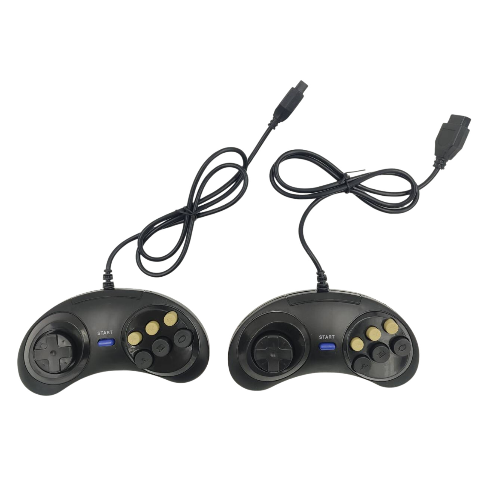 2X 6 Button Game Pad Controller For SEGA Genesis Black Old School Classic New