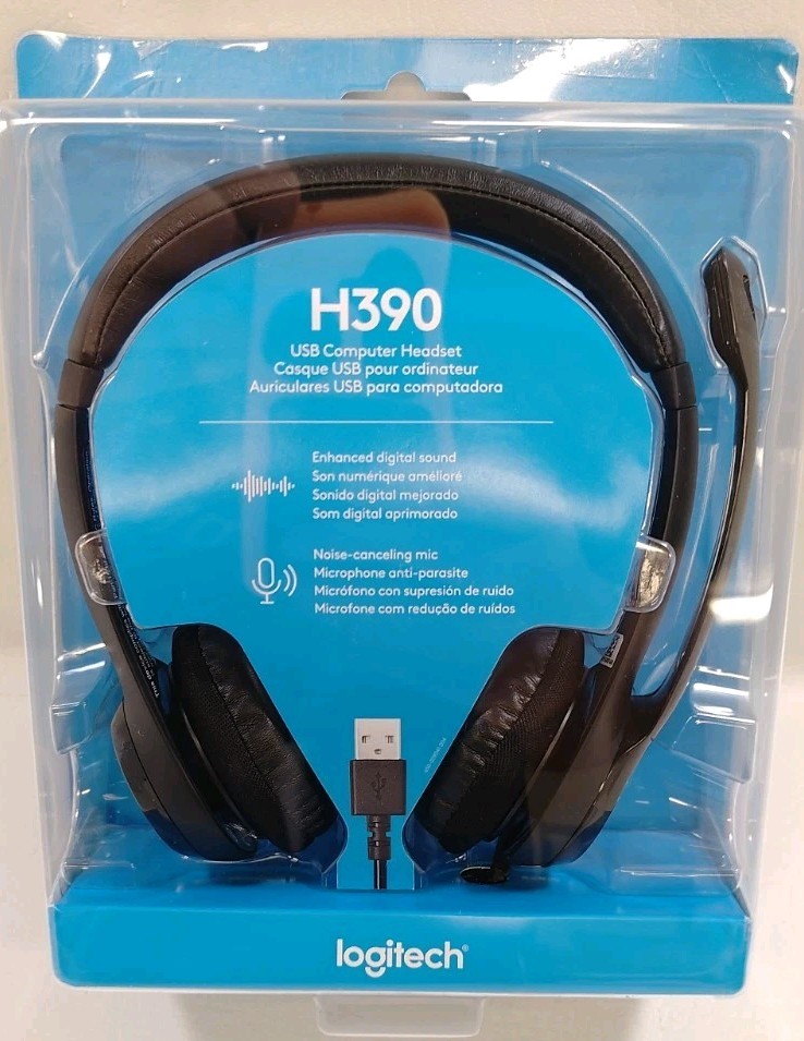 Logitech H390 Stereo USB-A Computer Headset – Brand New In Box