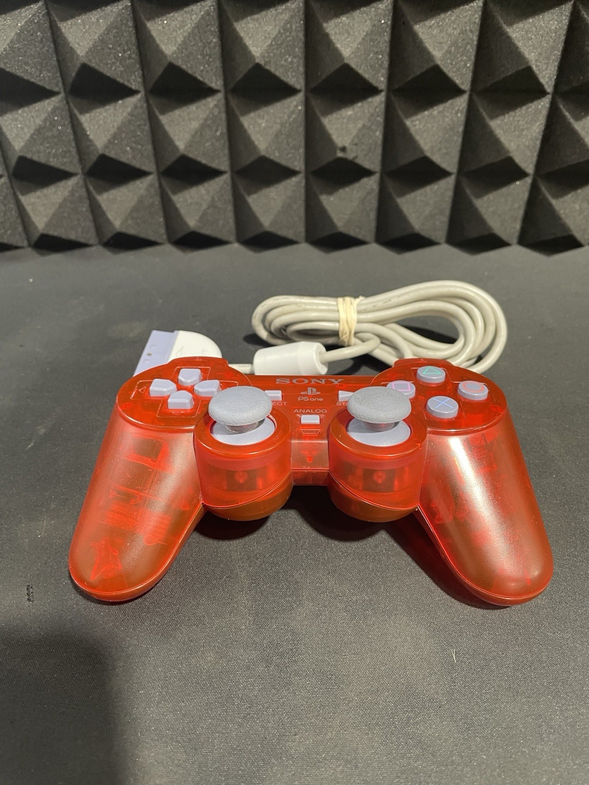 Sony PS One DualShock Analog Controller Crimson Red SCPH-110 Tested