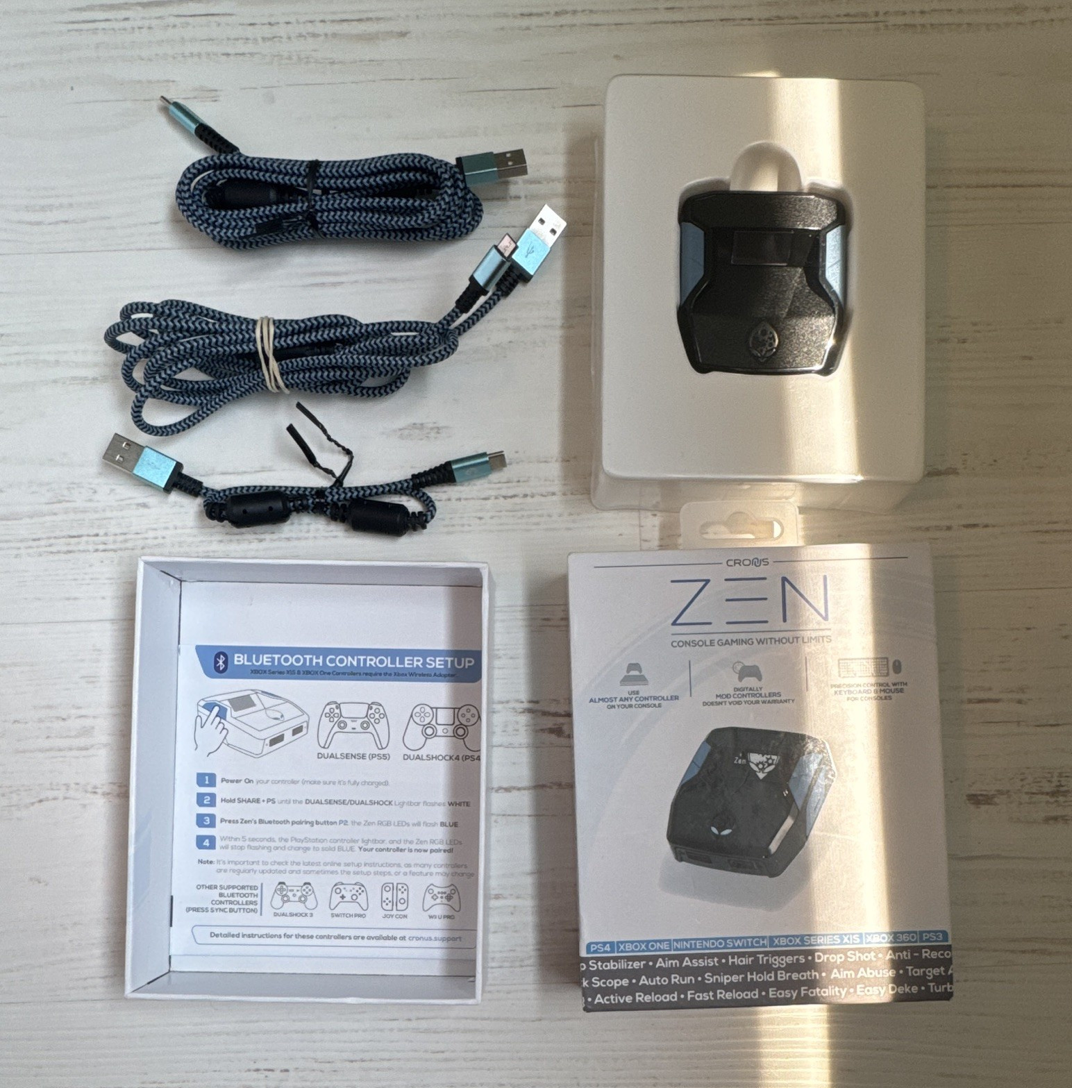 Cronus Zen ZEN Black Multi-Platform Console Gaming Adapter w/ USB Cables