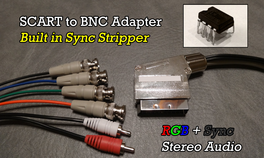 WOOKIEEWIN Male RGB SCART to 4 BNC + Audio Cable + SYNC STRIPPER XM29 PVM BVM