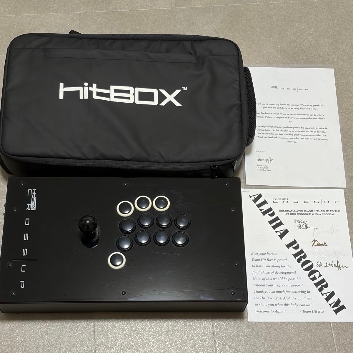 Hit Box Cross Up Alpha Program Arcade Controller Signed Rare Backpack PS4 PC