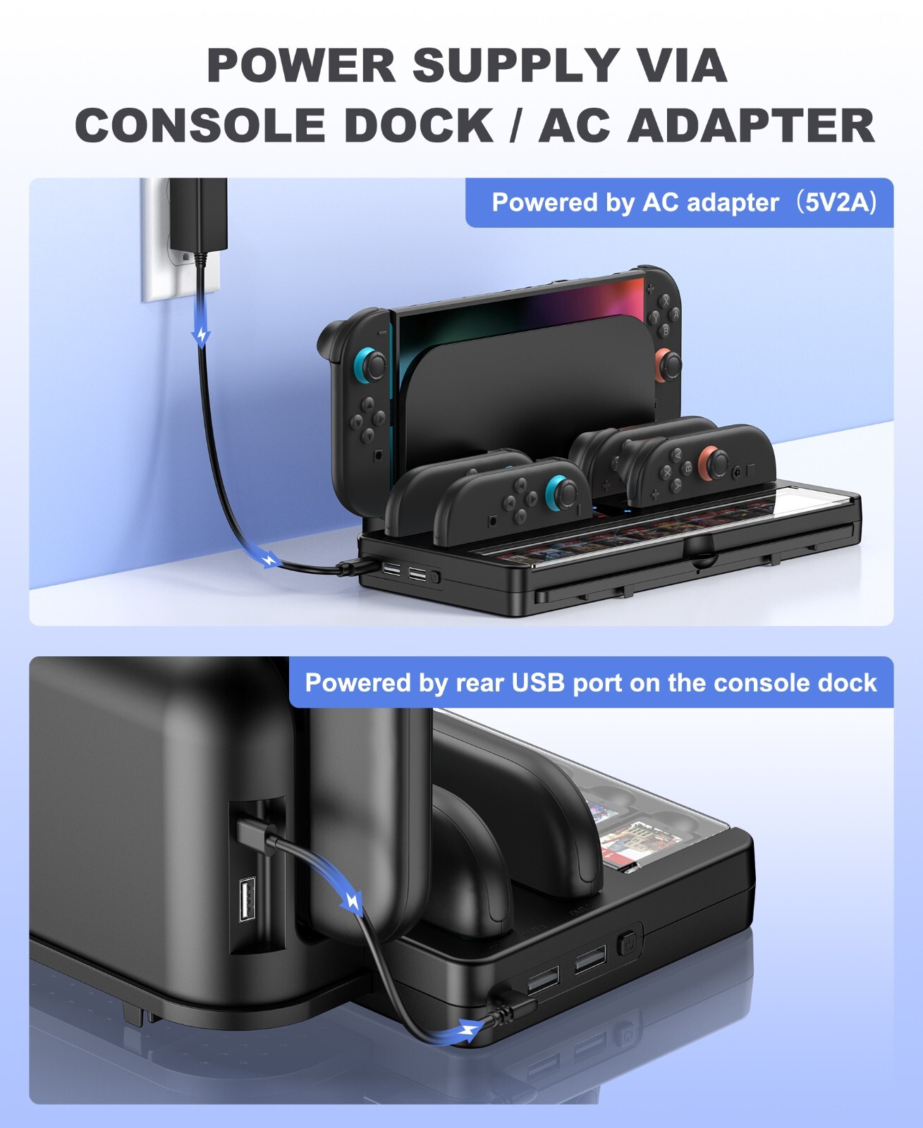 4 in 1 Charging Dock Station for Switch 2 Joy-Con Controller Charger Storage