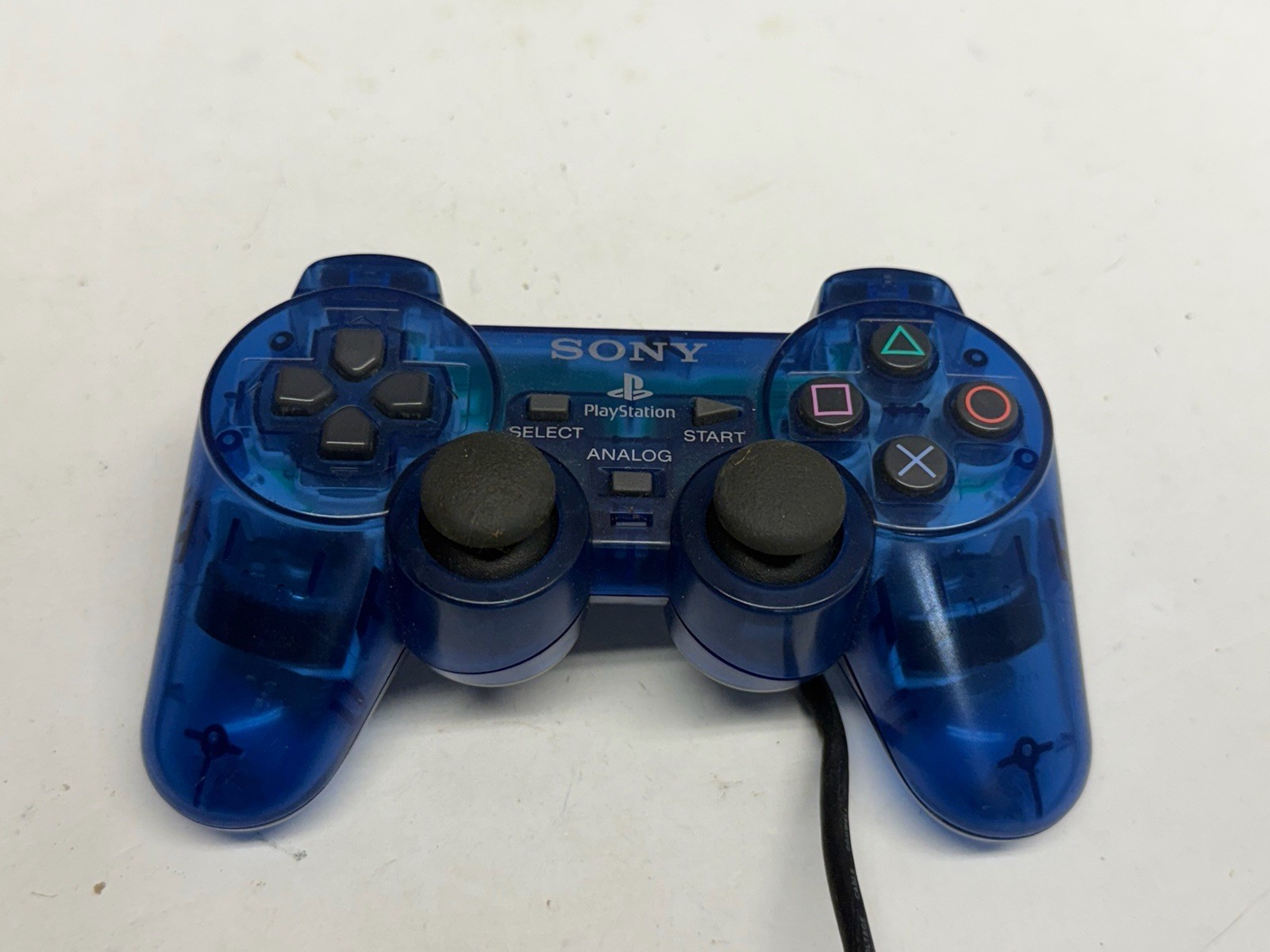 SONY PLAYSTATION 2 CONTROLLER DUAL SHOCK CLEAR BLUE OEM ..SCPH-10010
