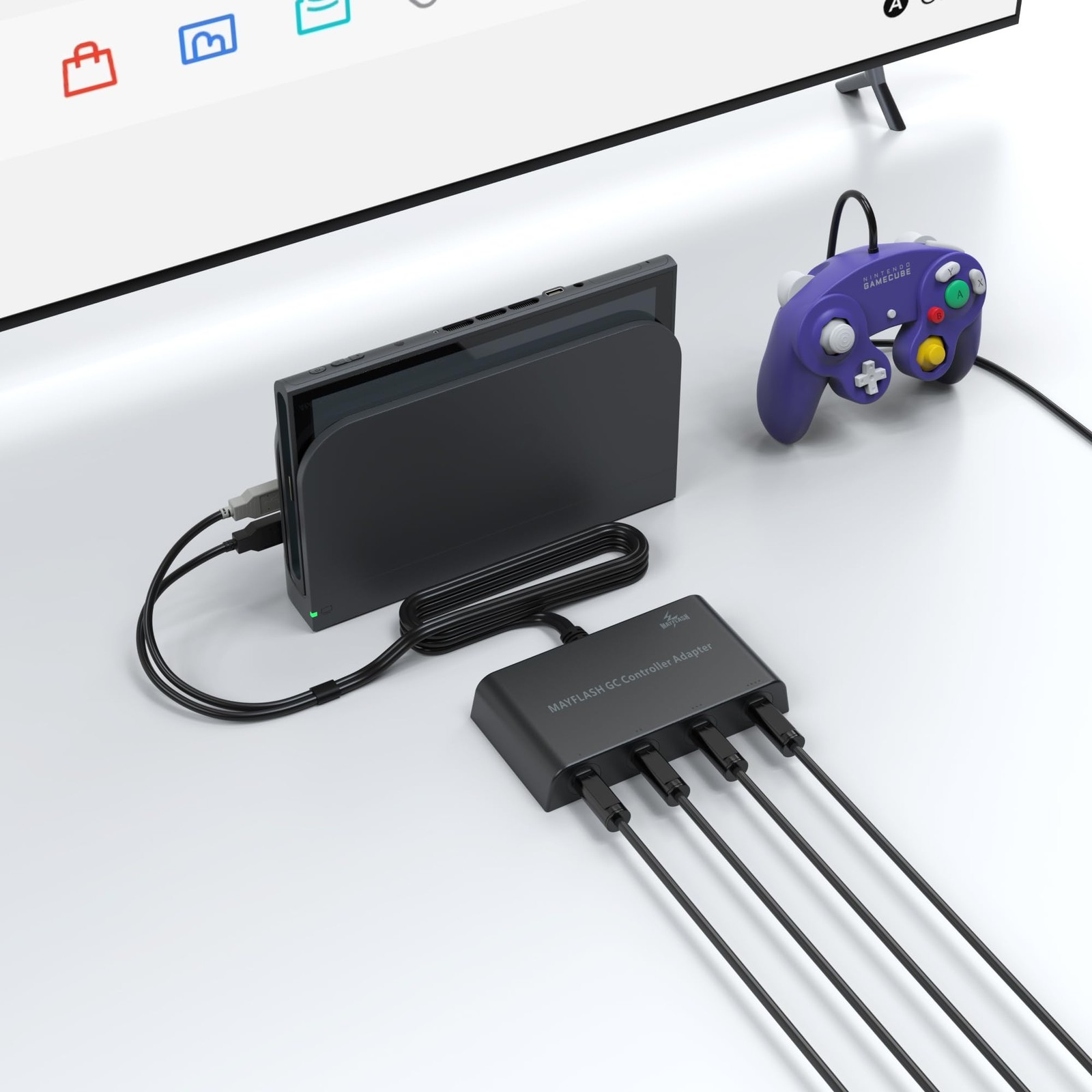 MAYFLASH Gamecube Controller Adapter for Wii U, PC Windows and 1 Pack, Black