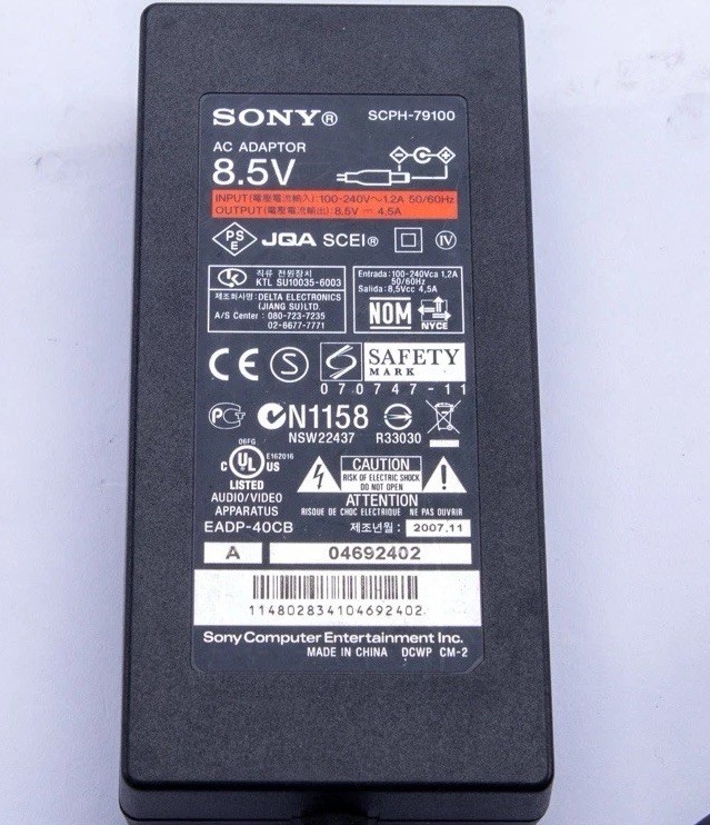 OEM Genuine Sony Playstation 2 PS2 Slim AC Adapter Power Supply 8.5v Original