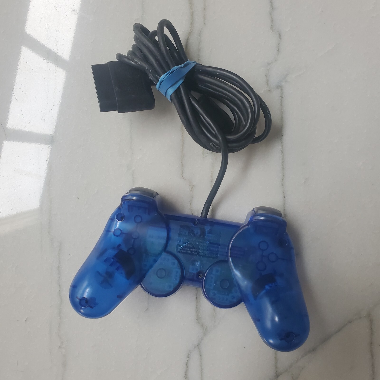 Sony PlayStation 2 PS2 Ocean Blue Clear Controller OEM SCPH-10010 TESTED WORKING