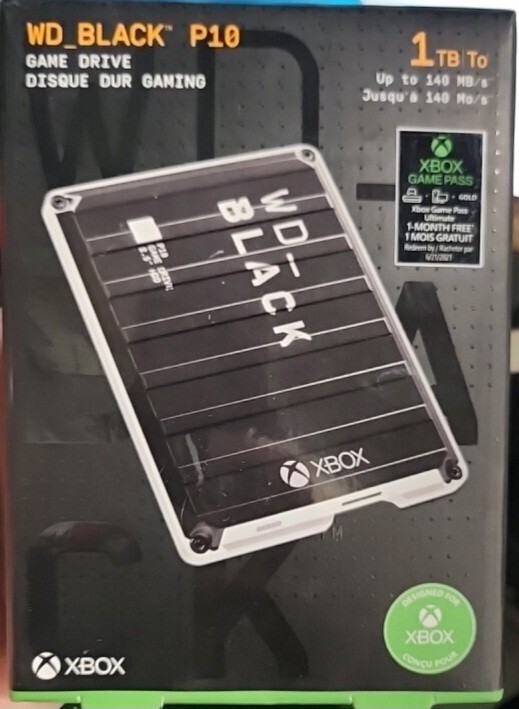 NEW Western Digital WD BLACK P10 1TB Portable External Game Hard Drive For XBOX