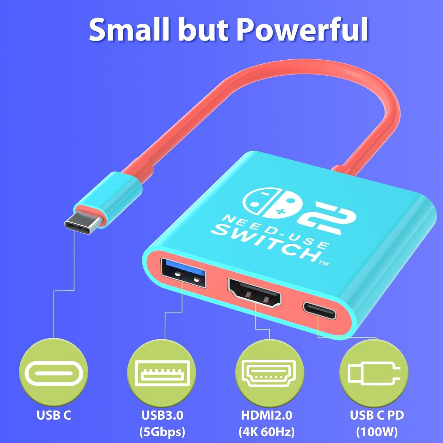 USB-C Docking Station for Switch/Steam Deck, Portable TV Dock HDMI 2.0