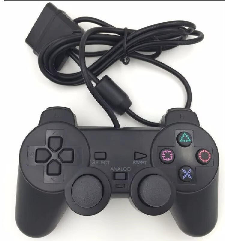 Controller for PlayStation 2 PS2 Wired Black by Voomwa [2 Pack] + US Seller