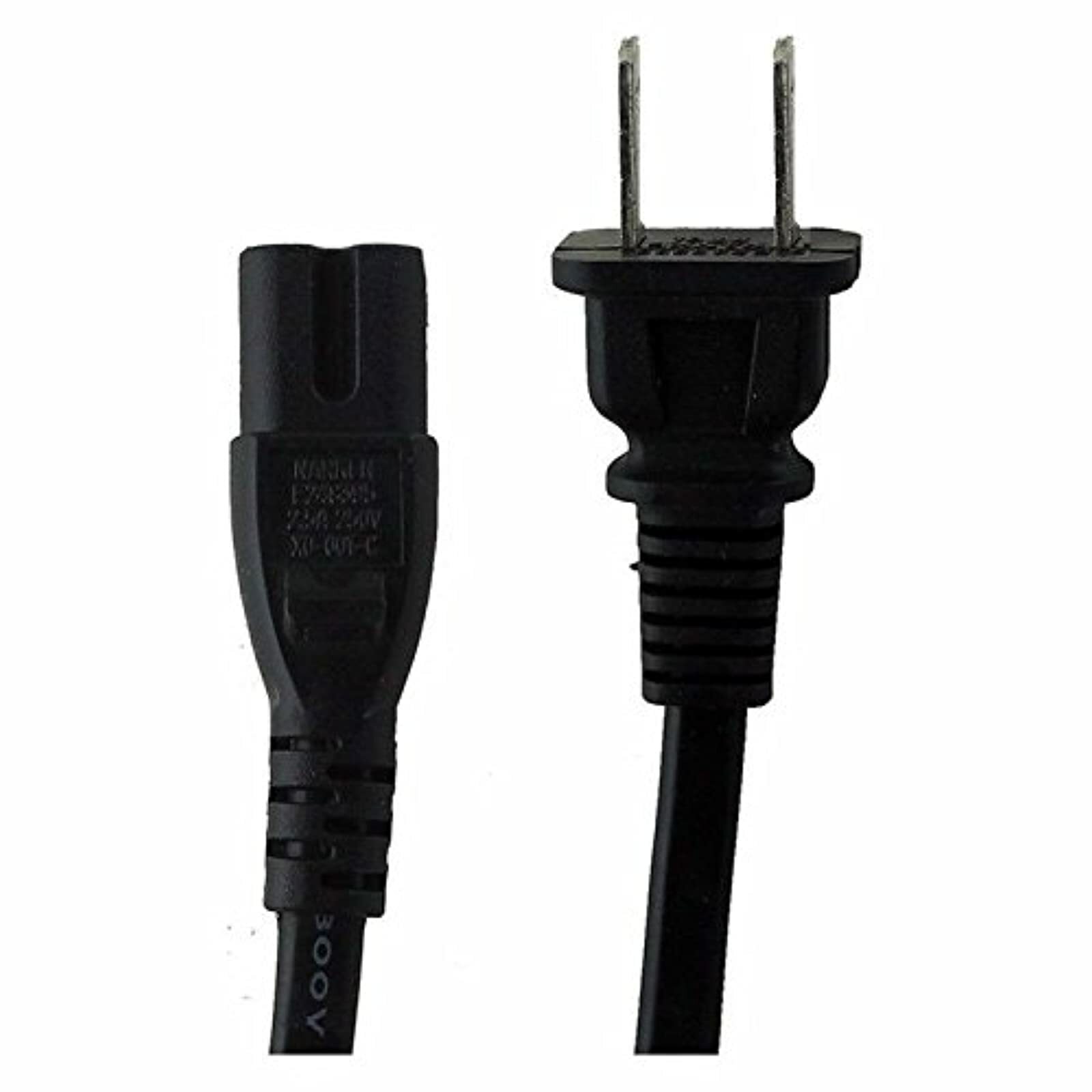 Generic Brand For US 2-prong Port AC Power Cord/cable For PS2 PS3 Slim For