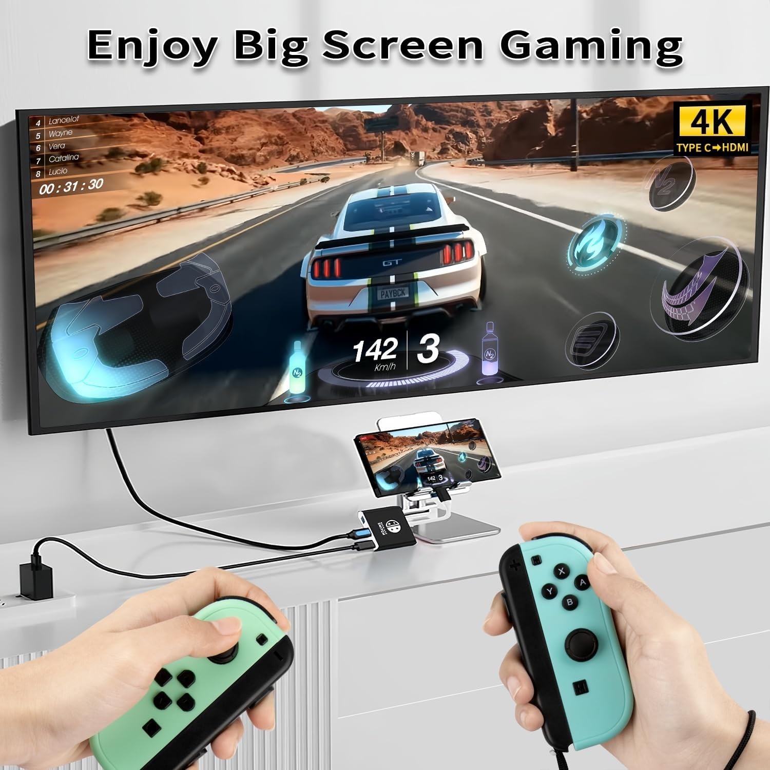 All-in-One Portable Dock for Switch and OLED – 4K HDMI, USB 3.0, 100W Power