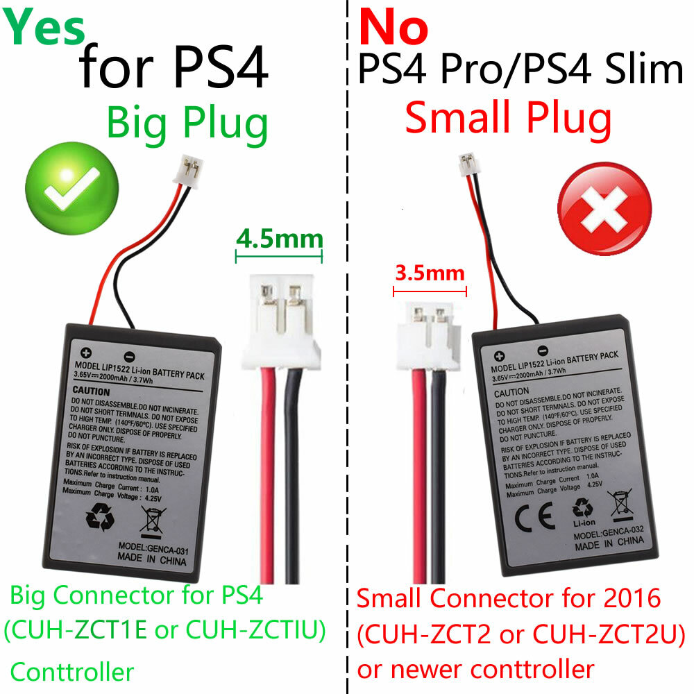 2X Replacement Battery For Sony Playstation 4 PS4 Wireless Controller – LIP1522