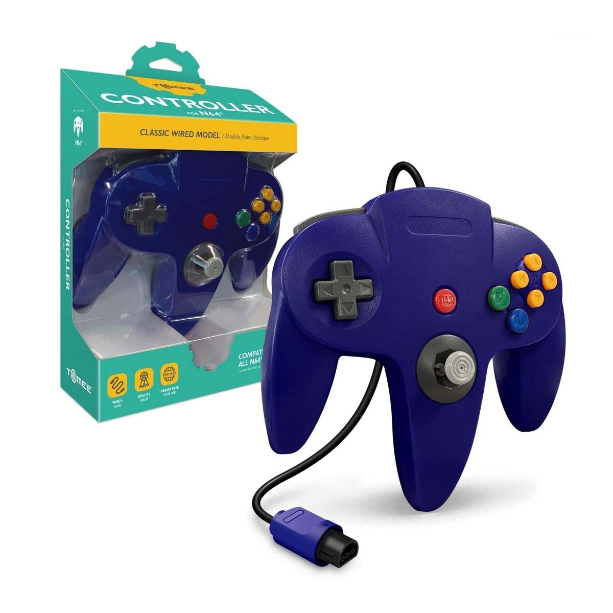 Tomee Controller for N64(Gold/Gray/Yellow/Red/Green/Black/Blue/Turquoise/Purple)