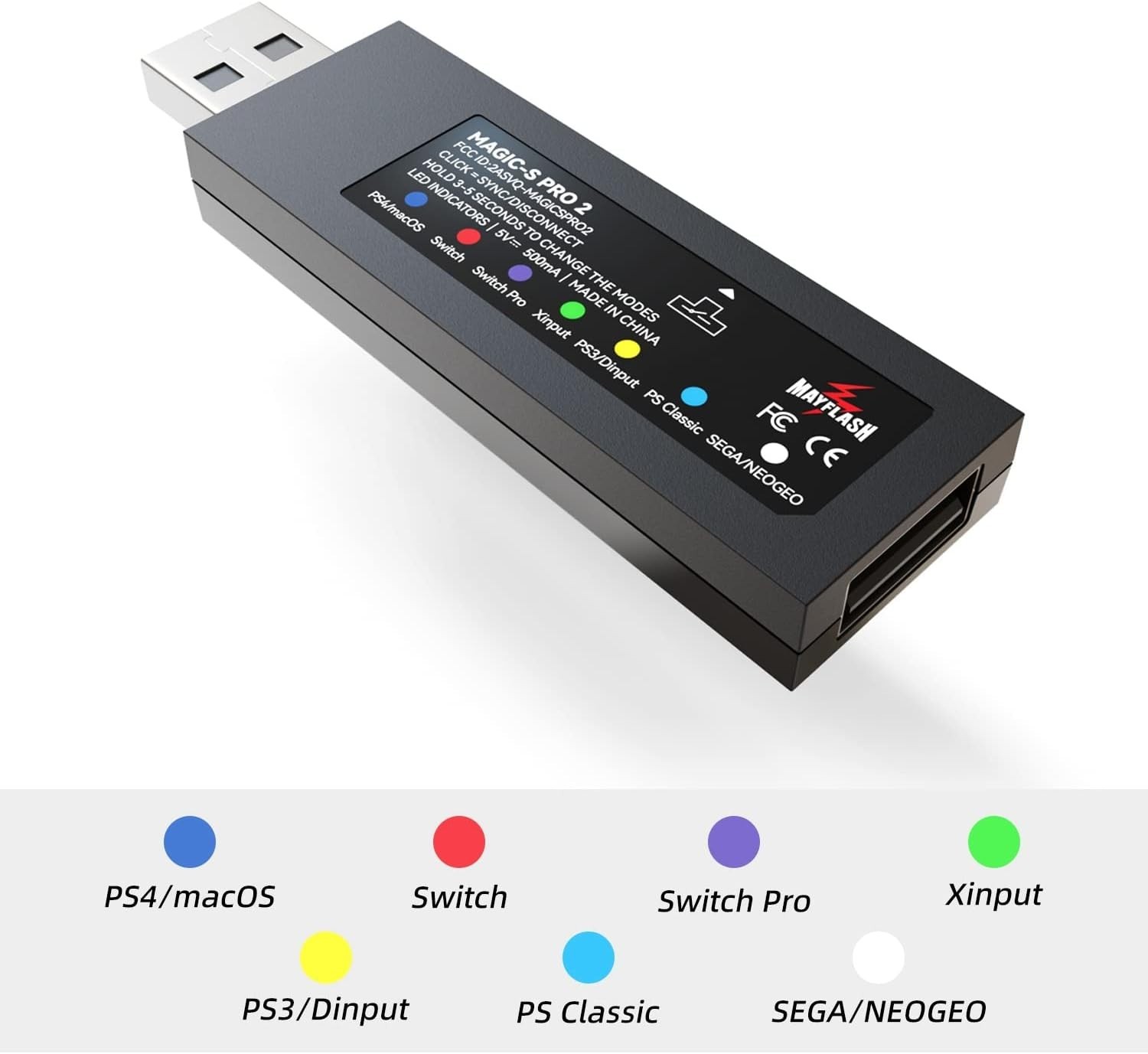 MAYFLASH Magic-S PRO 2 Wireless Bluetooth USB Adapter for PS4, Switch/Switch 2,