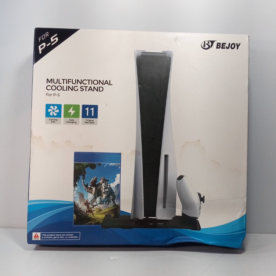BEJOY PS5 Stand w/ Cooling Fan & Fast Charging, USB, Black