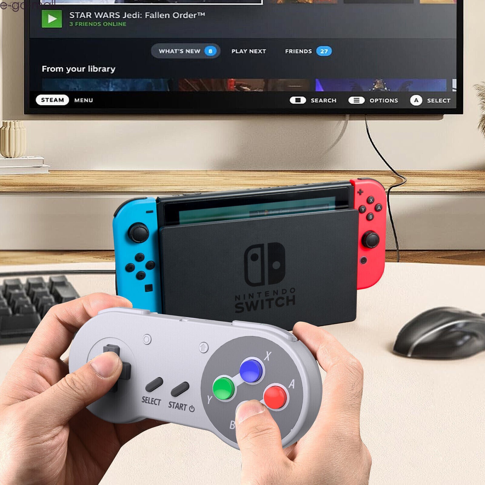 Wireless SNES Switch Controller for Switch ONLINE Steam PC Windows Respberry