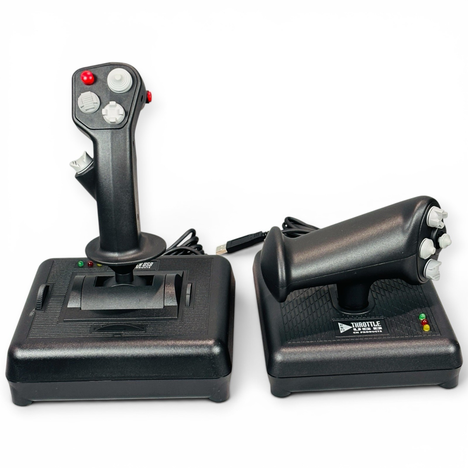 CH Products FighterStick & Pro Throttle USB HOTAS Flight Simulator Bundle