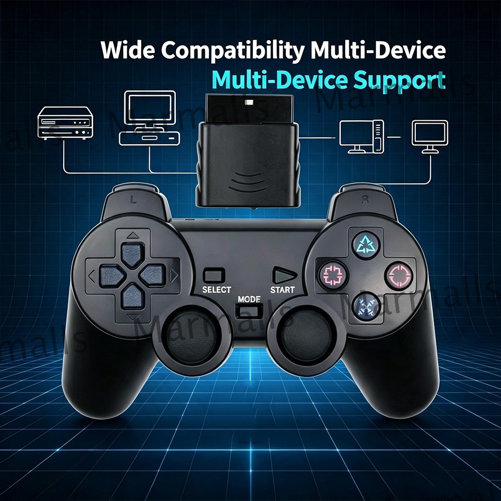 Wireless Controller For Sony PlayStation PS2 2.4GHz Dual Vibration Twin Shock