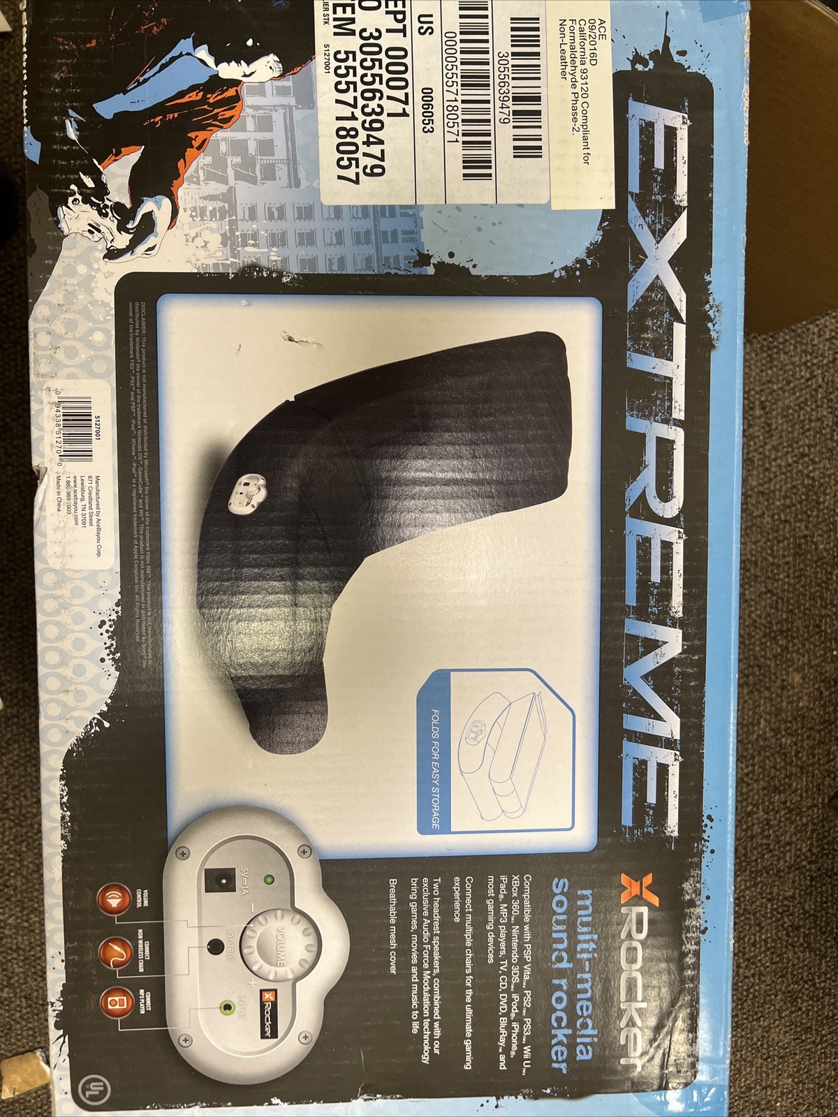 NEW X ROCKER FOLDABLE XTREME VIDEO ROCKER CHAIR NEW OPEN BOX!