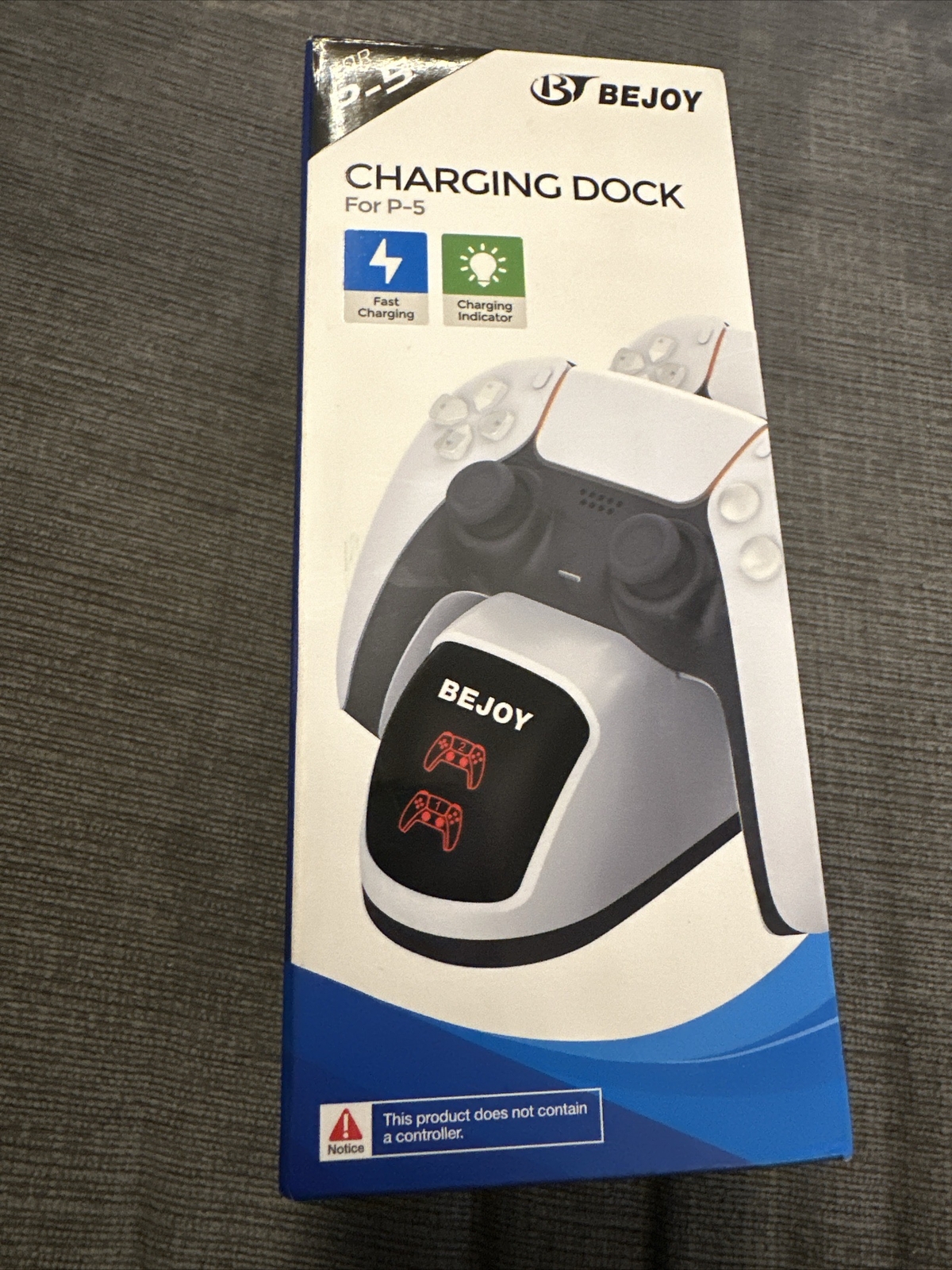BEJOY Newest PS5 Charging Station, Dual PS5 Controller Charger with LED