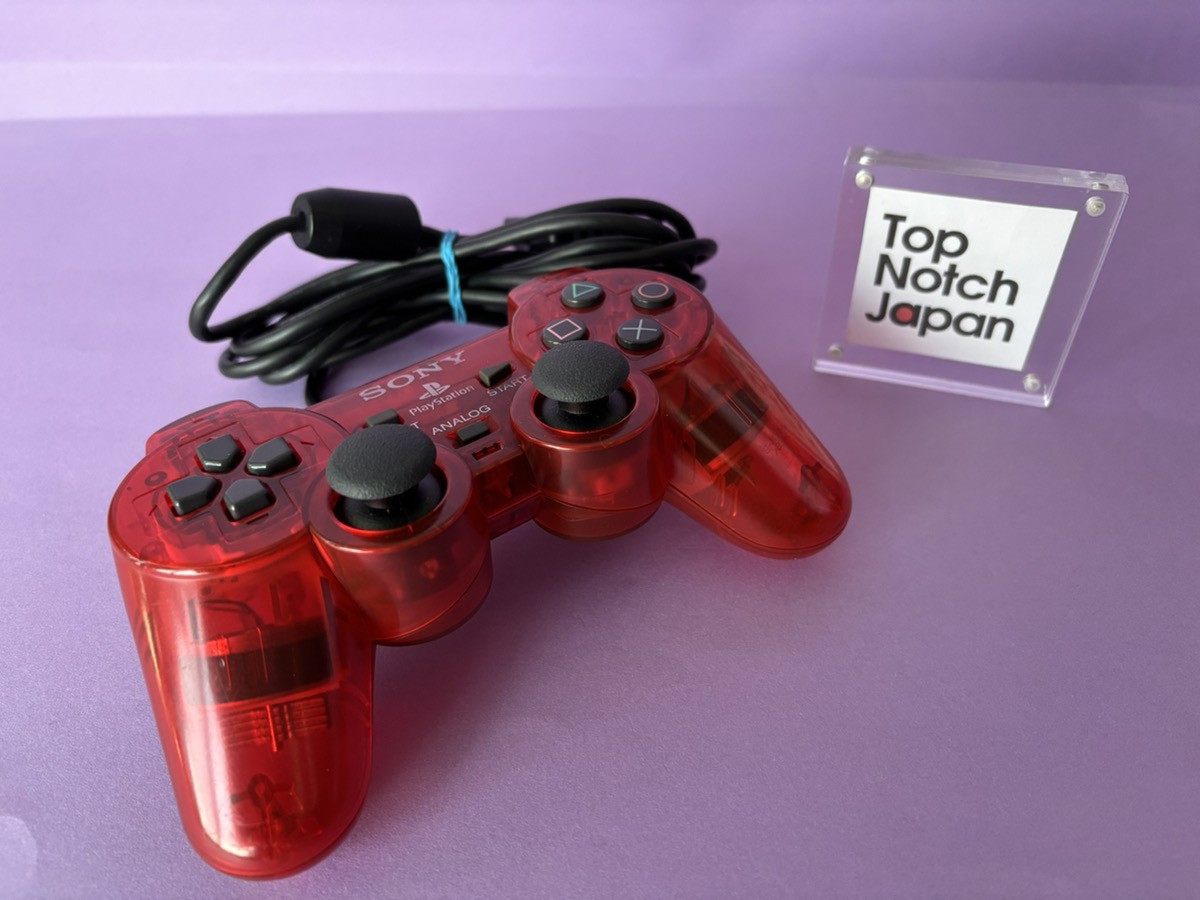 Playstation2 Controller Dual Shock2 Crimson Red clear Sony PS2 Used Japan