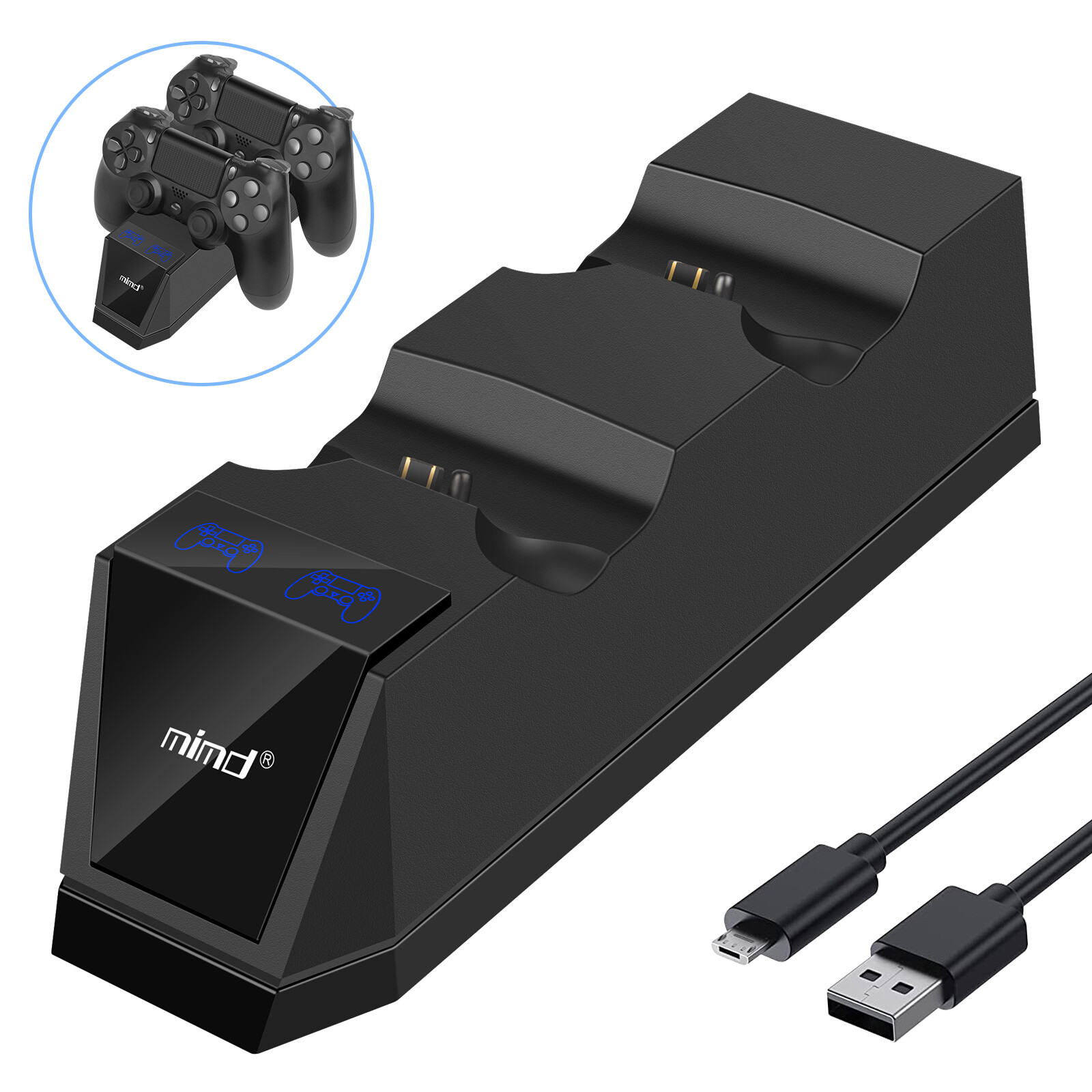 Dual Charger Station Controller Stand Cooling Fan For PlayStation 4 PS4 Slim/Pro
