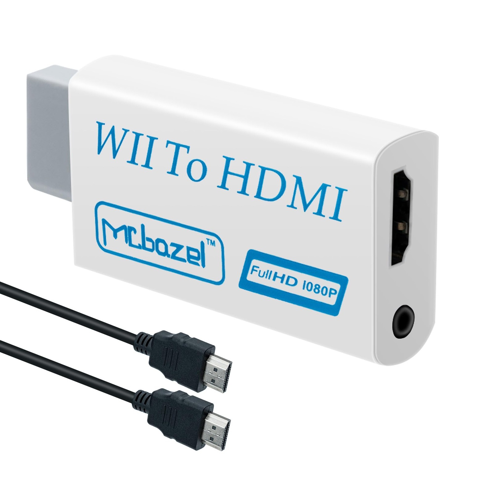Mcbazel Wii to HDMI Adapter, Converter with With Cable, White