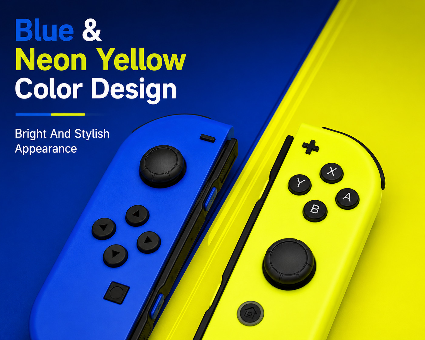 Wireless Gaming Controller Set Compatible with Nintendo Switch Blue Yellow
