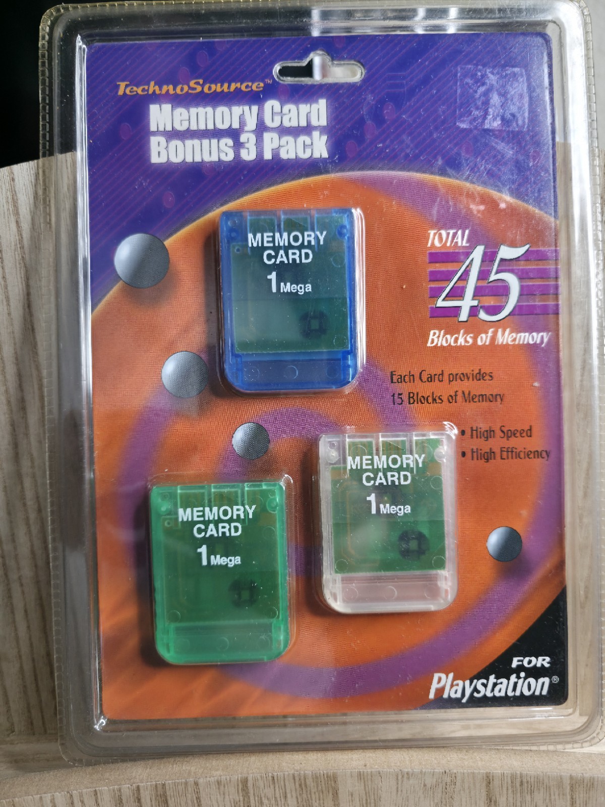 PlayStation 1 Pack Of 3 Memory Cards Brand New Sealed
