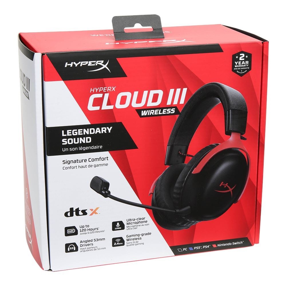 HyperX Cloud III S Wireless Gaming Headset Black/Red- NEW SEALED!